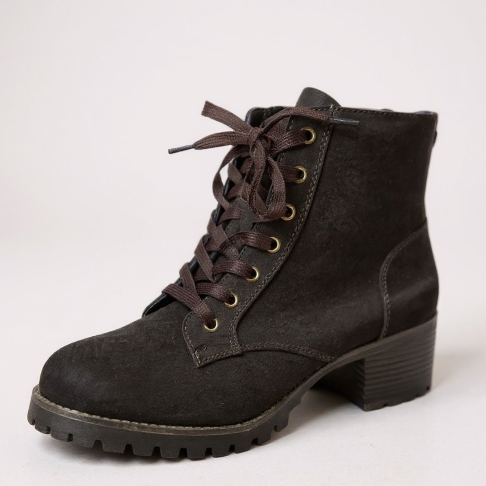 Ironstep Chunky Combat Block- Heel Boots - Picture 7 of 11